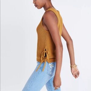 Madewell side Tie Sleeveless Sweater